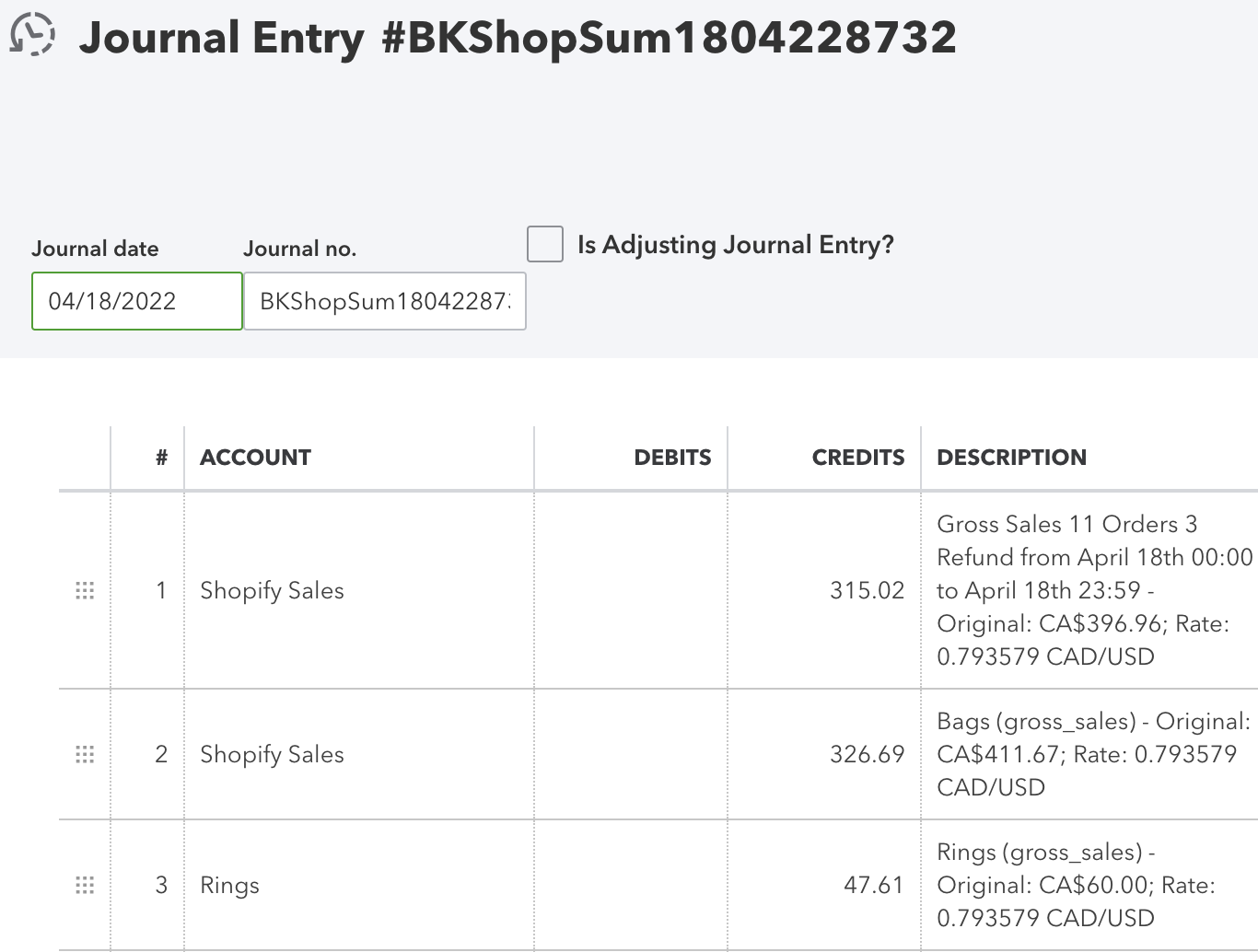 Example of Bookkeep completing a currency conversion in QuickBooks Online