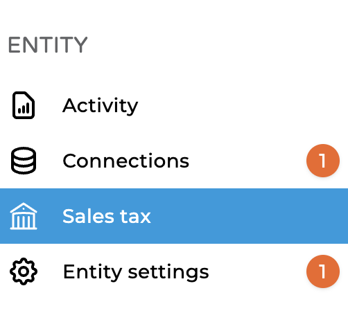 Sales tax navigation option