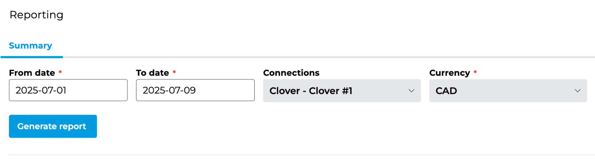 Screenshot showing Clover settings