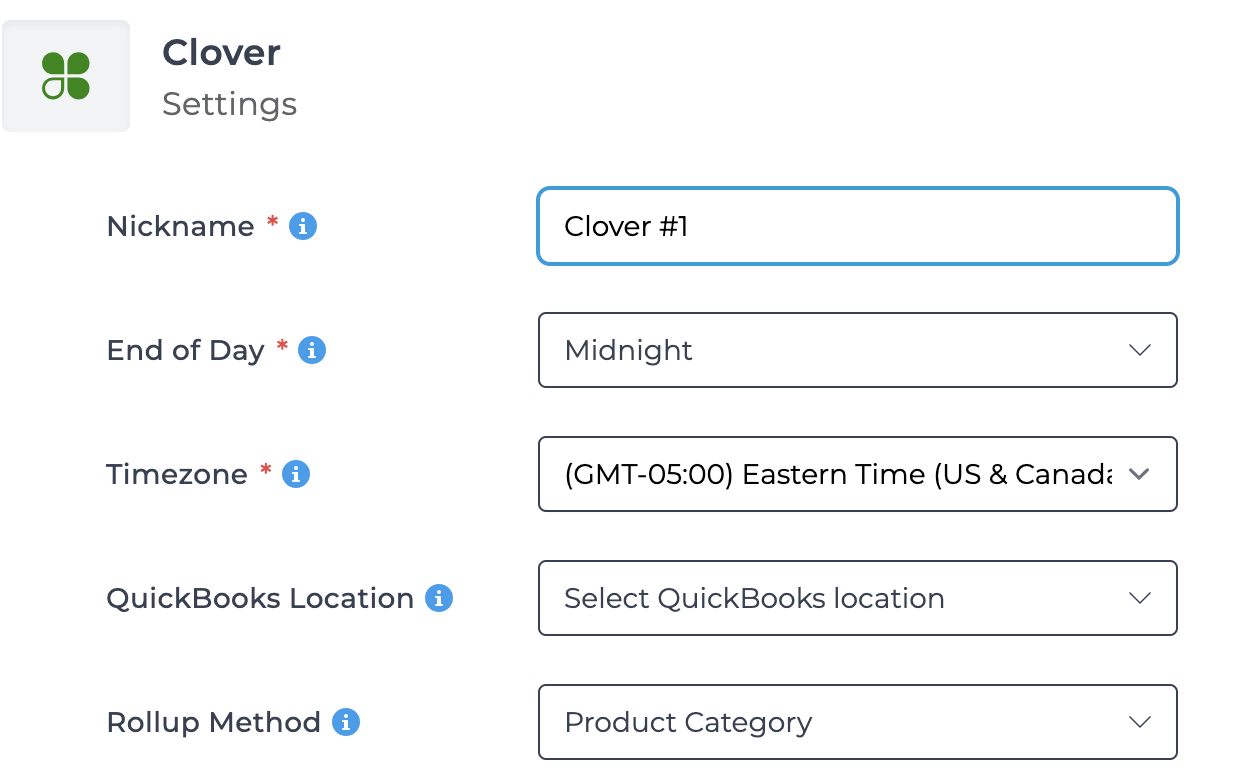 Screenshot showing Clover settings