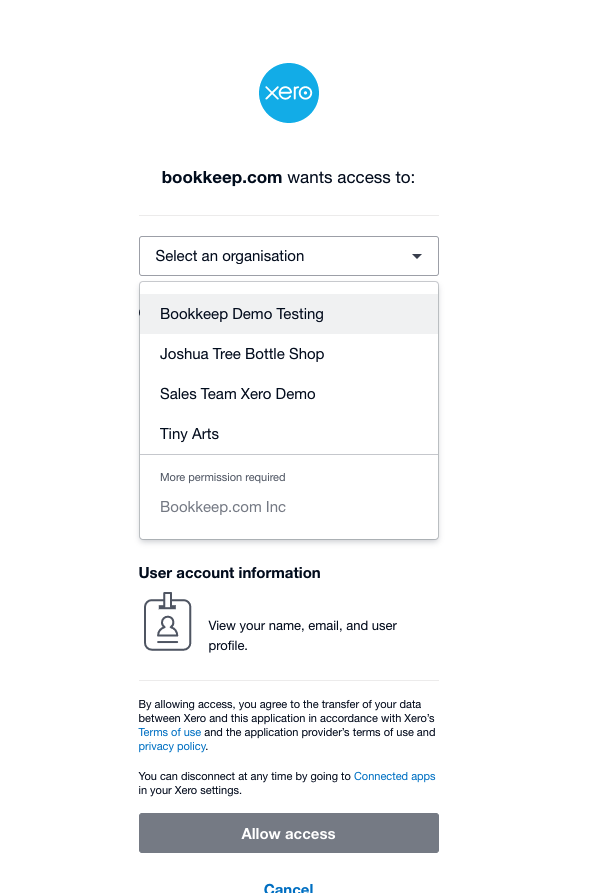 Select organization file