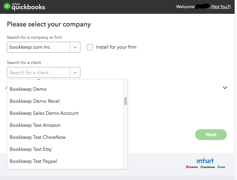 QuickBooks Company Select