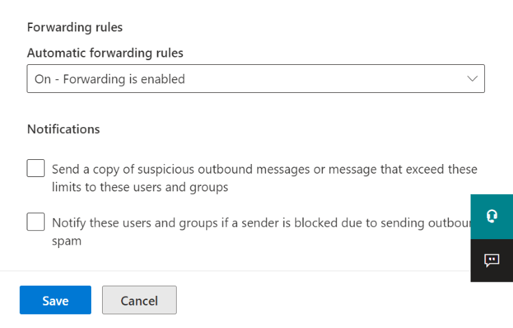 Microsoft forwarding rules
