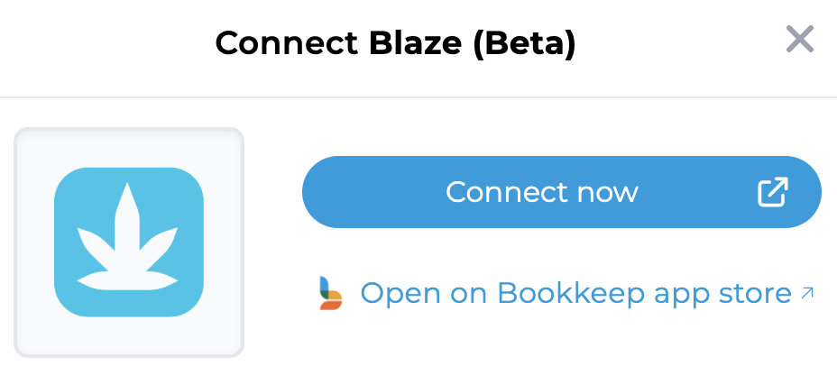 Screenshot showing the Connect now window for Blaze