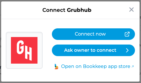 Connect Grubhub options