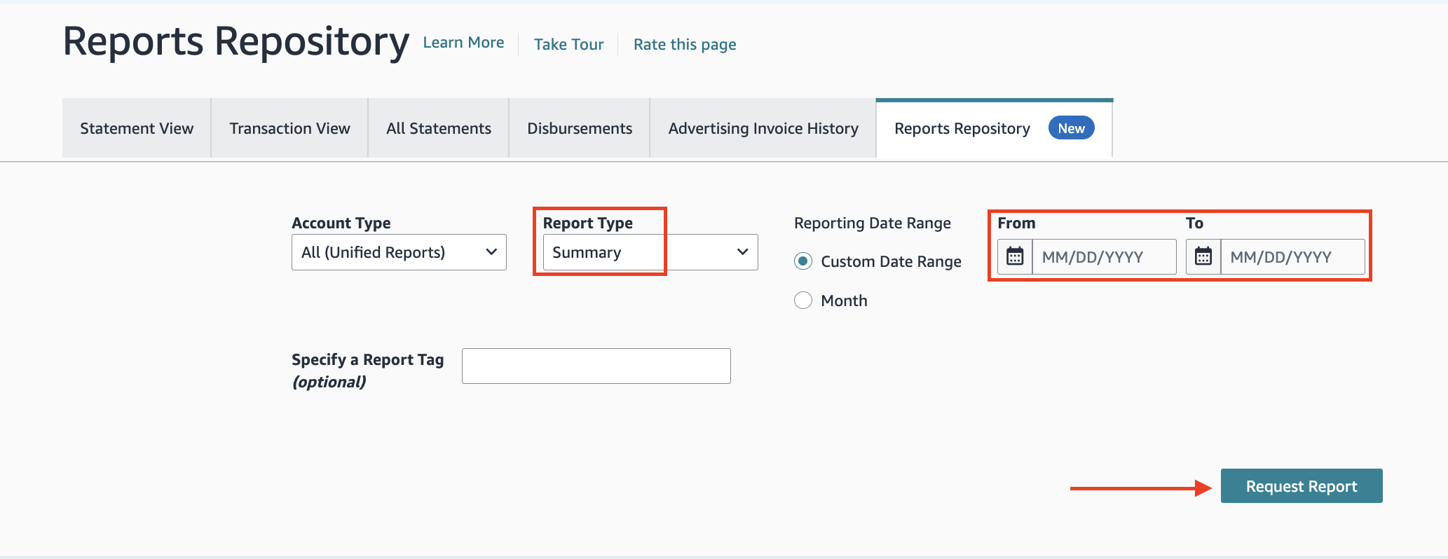 Screenshot showing the Payments option under Reports in the Amazon Seller dashboard