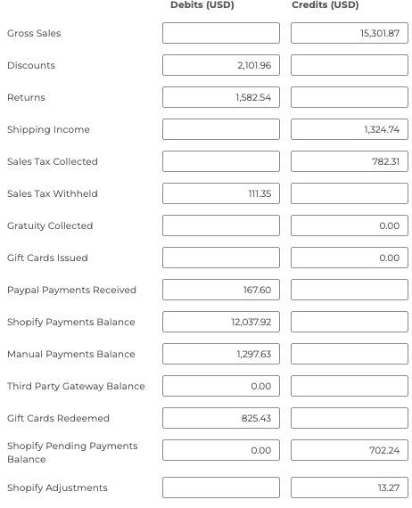 Pending payments balance example