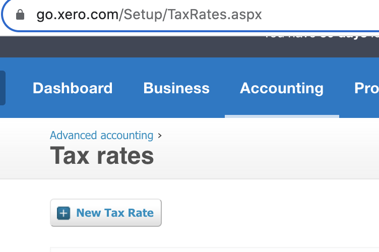 Create new tax rates in Xero