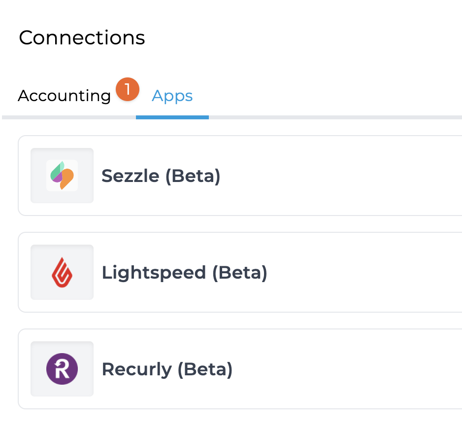 Connections/Apps View